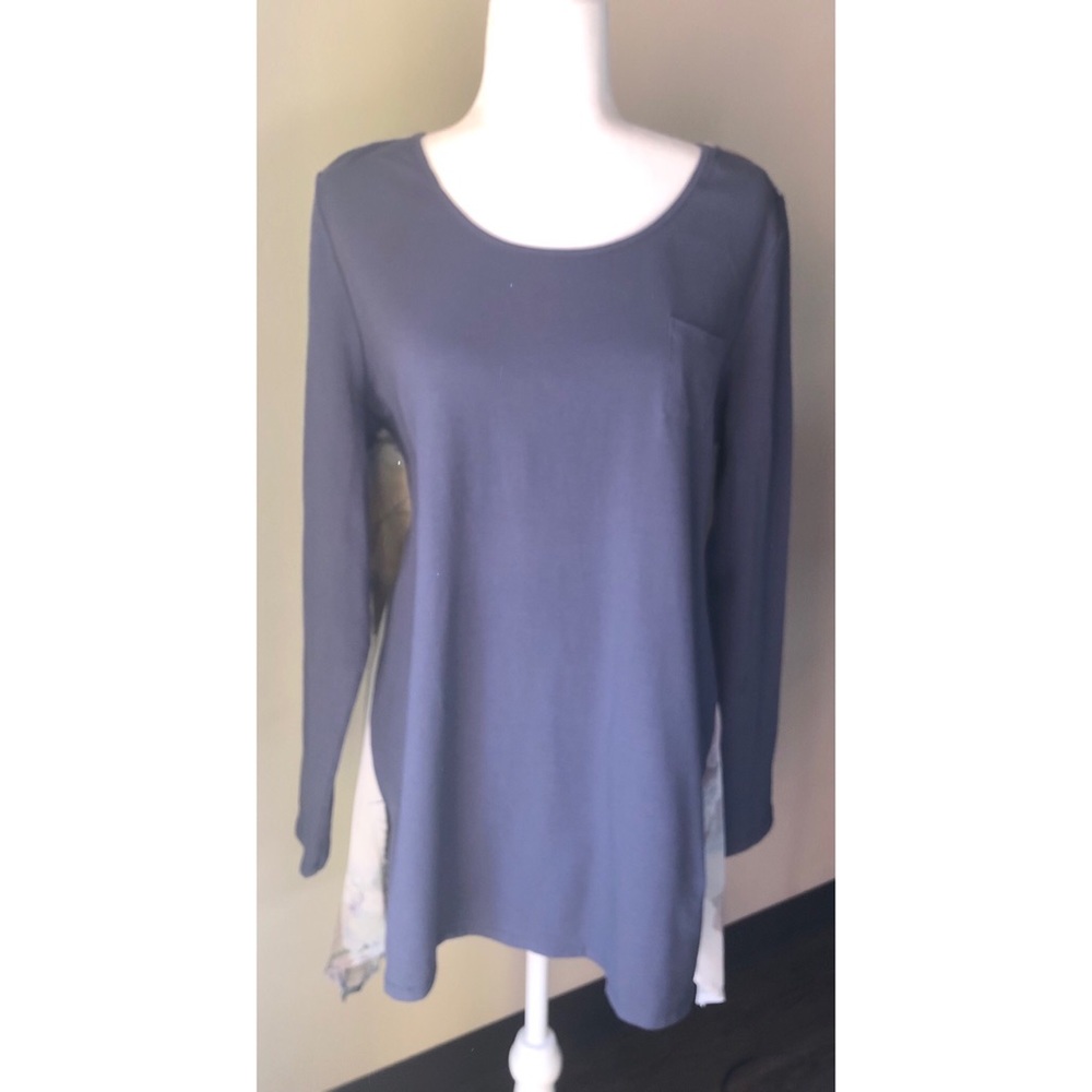 SOFT SURROUNDINGS High-Low Watercolor Back Shirt